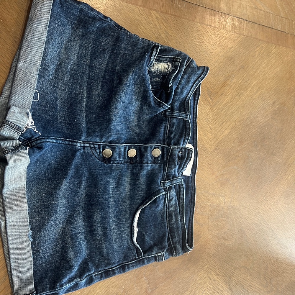 KanCan Dark Blue Denim Button-Fly Jean Shorts